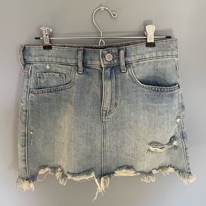 Straight Mid Rise Denim Skirt